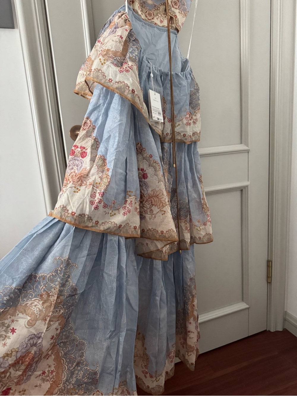 Zimmermann floral tiered maxi dress in blue - Picture 9 of 9